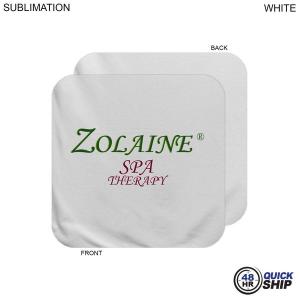 48Hr Quick Ship - Plush and Soft White Velour Terry Cotton Blend Face Cloth, 12x12, Sublimated