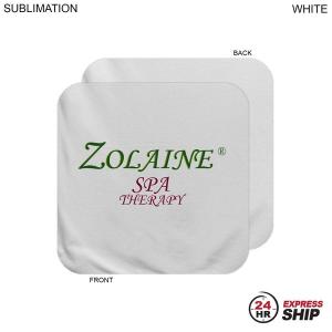 24 Hr Express Ship - Plush and Soft White Velour Terry Cotton Blend Face Cloth, 12x12, Sublimated