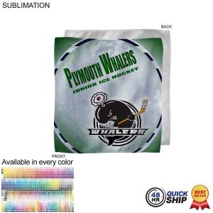 48 Hour Quick Ship - Full Bleed Sublimated Microfiber Rally Towel, 12x12